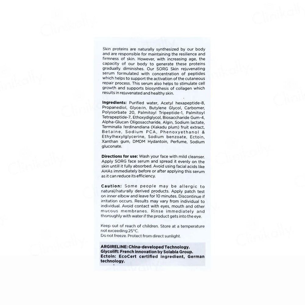 SORG SKIN REJUVINATING FCAE SERUM