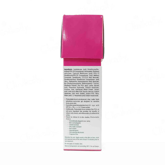 PHOTOSTABLE ACNE GEL SUNSCREEN